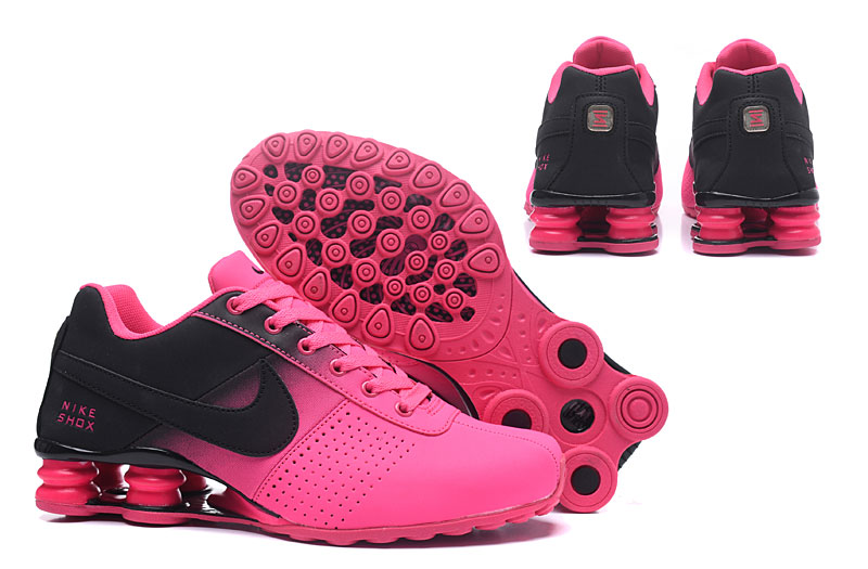 black and hot pink nike shox